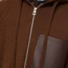 Sweat à capuche zippé en laine Marron Sweat à capuche zippé en laine Marron