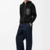 Sweat à capuche zippé en laine Noir