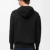 Sweat à capuche zippé en laine Noir