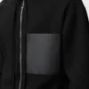 Sweat à capuche zippé en laine Noir