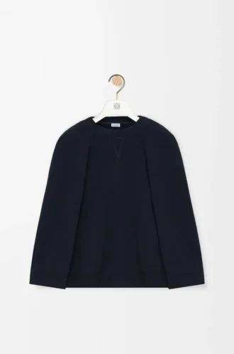 Sweat-shirt cape en coton mélangé Bleu nuit