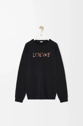 Sweat-shirt coupe classique en coton Noir