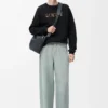 Sweat-shirt coupe classique en coton Noir