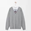 Sweat-shirt en coton gris chiné