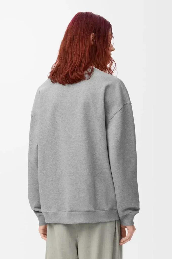Sweat-shirt en coton gris chiné