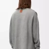 Sweat-shirt polo en coton et cachemire gris plomb Sweat-shirt polo en coton et cachemire gris plomb