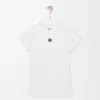 T-shirt ajusté en coton mélangé Blanc T-shirt ajusté en coton mélangé Blanc