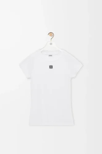 T-shirt ajusté en coton mélangé Blanc