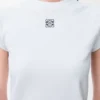 T-shirt ajusté en coton mélangé Blanc T-shirt ajusté en coton mélangé Blanc