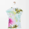 T-shirt ajusté en coton mélangé Bleu clair/Multicolore T-shirt ajusté en coton mélangé Bleu clair/Multicolore