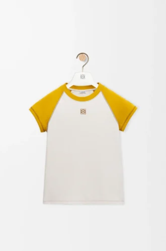 T-shirt ajusté en coton mélangé Moutarde/Bronze