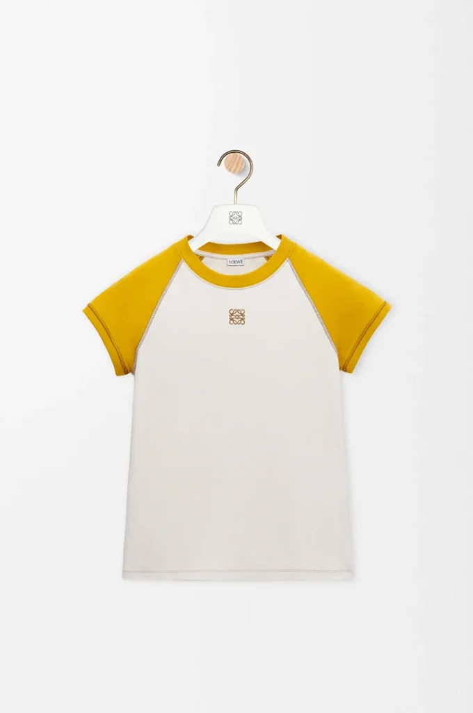 T-shirt ajusté en coton mélangé Moutarde/Bronze T-shirt ajusté en coton mélangé Moutarde/Bronze