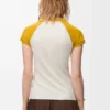 T-shirt ajusté en coton mélangé Moutarde/Bronze T-shirt ajusté en coton mélangé Moutarde/Bronze