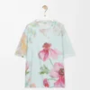 T-shirt ample en coton bleu clair/multicolore