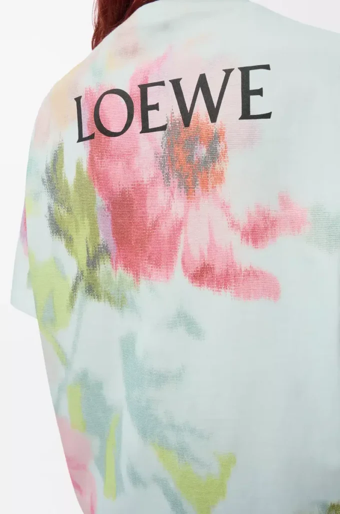 T-shirt ample en coton bleu clair/multicolore