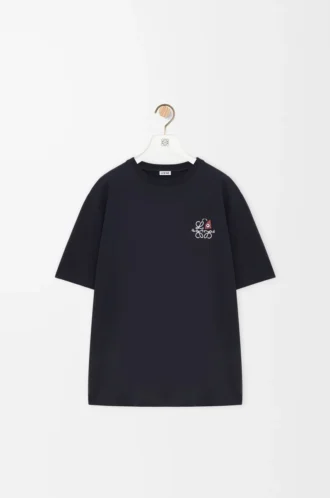 T-shirt ample en coton bleu marine