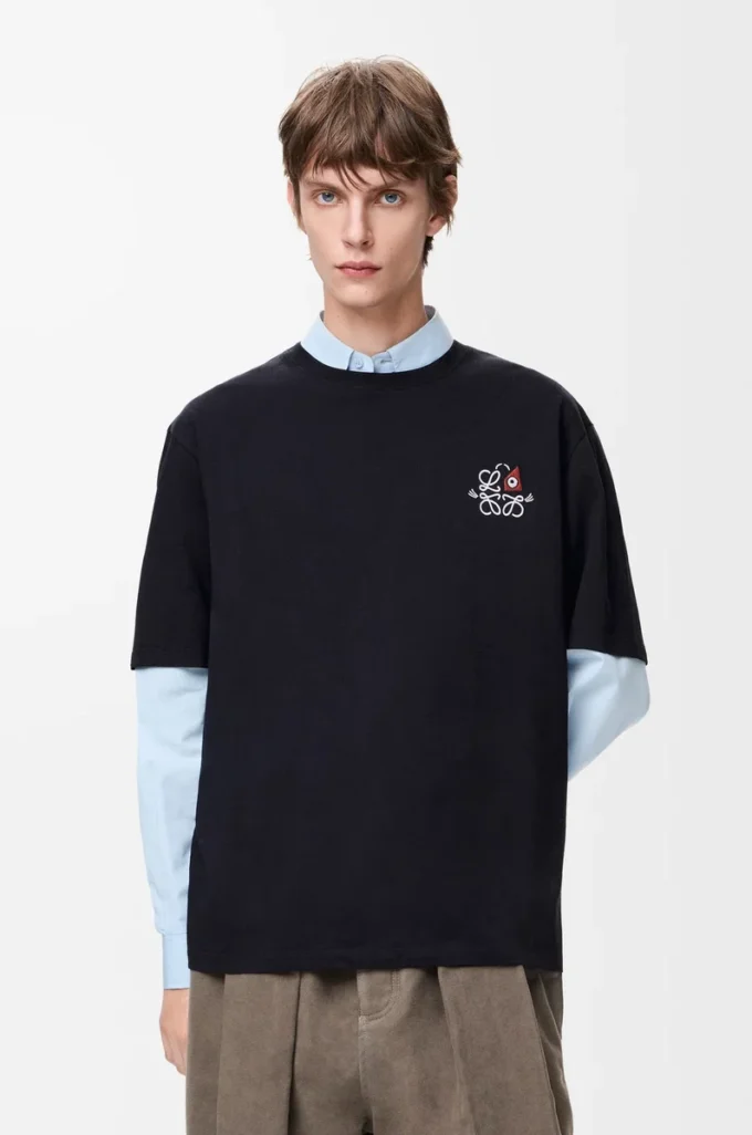 T-shirt ample en coton bleu marine T-shirt ample en coton bleu marine