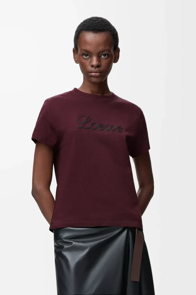 T-shirt ample en coton, couleur bordeaux T-shirt ample en coton, couleur bordeaux