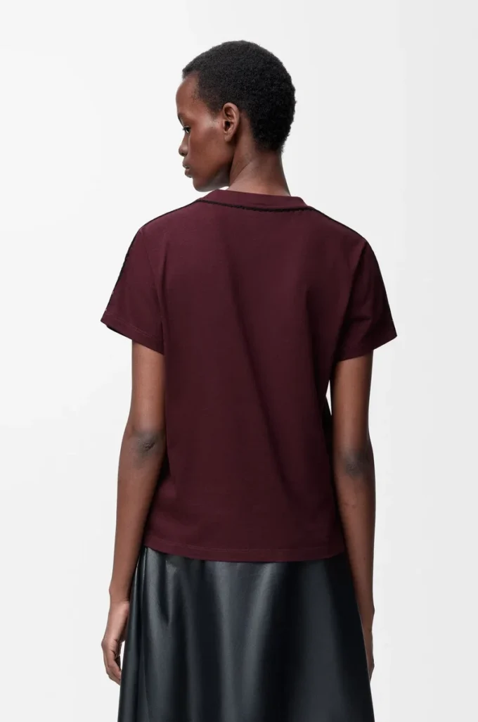 T-shirt ample en coton, couleur bordeaux T-shirt ample en coton, couleur bordeaux