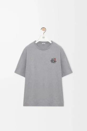 T-shirt ample en coton gris chiné