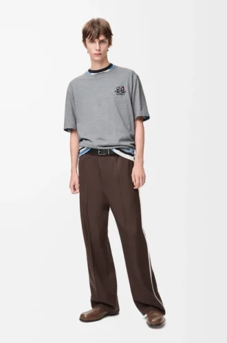 T-shirt ample en coton gris chiné
