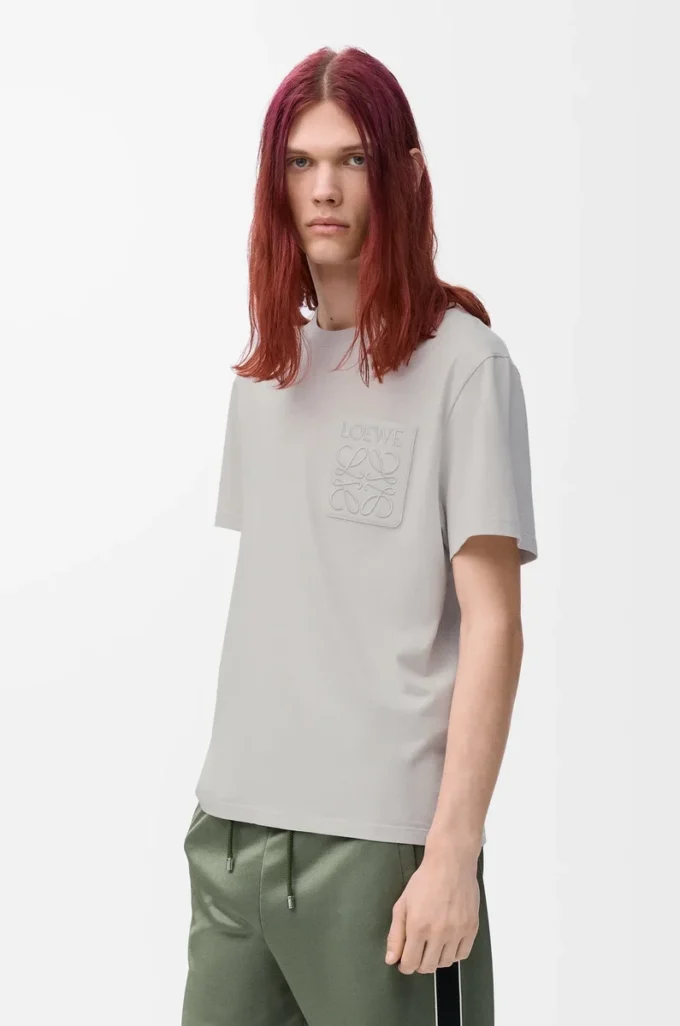 T-shirt ample en coton gris moyen