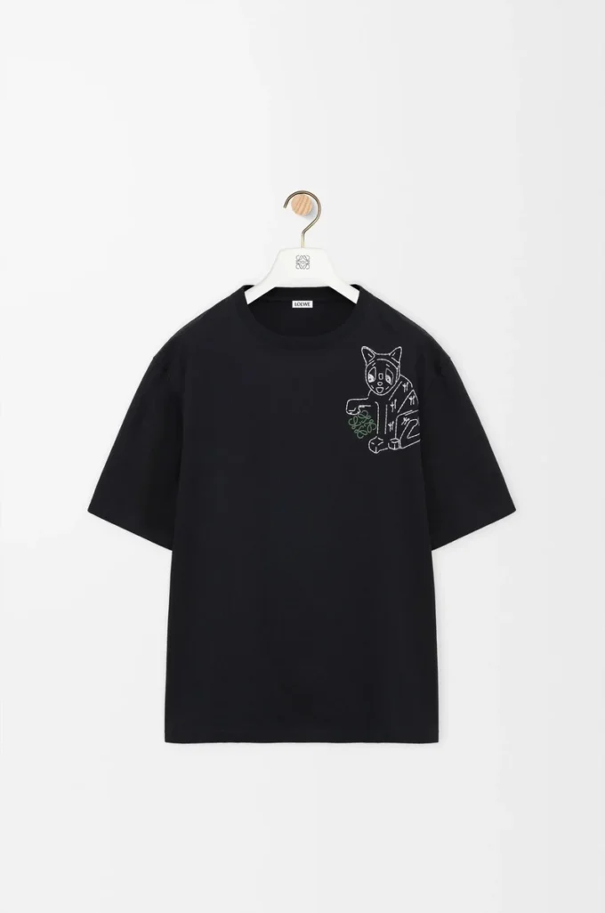 T-shirt ample en coton Noir