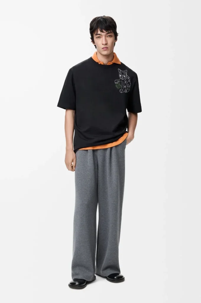 T-shirt ample en coton Noir