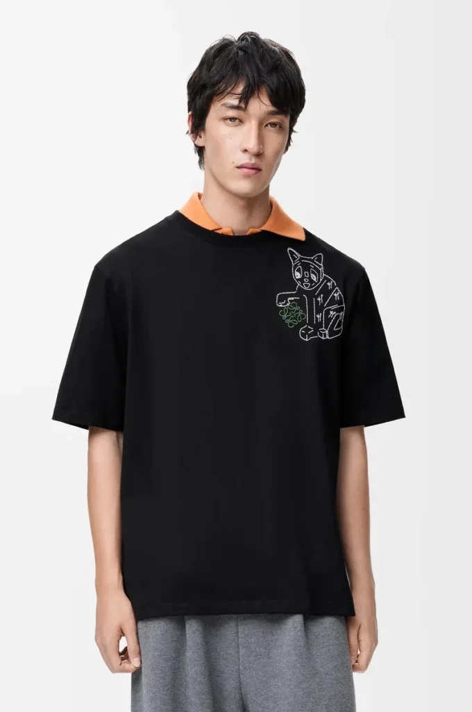 T-shirt ample en coton Noir