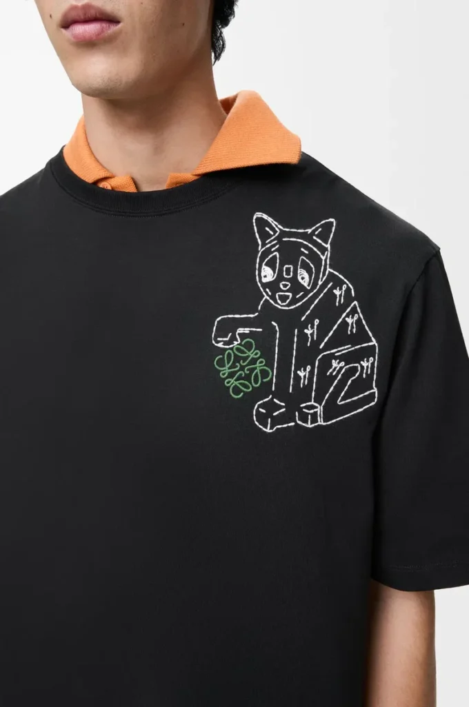 T-shirt ample en coton Noir