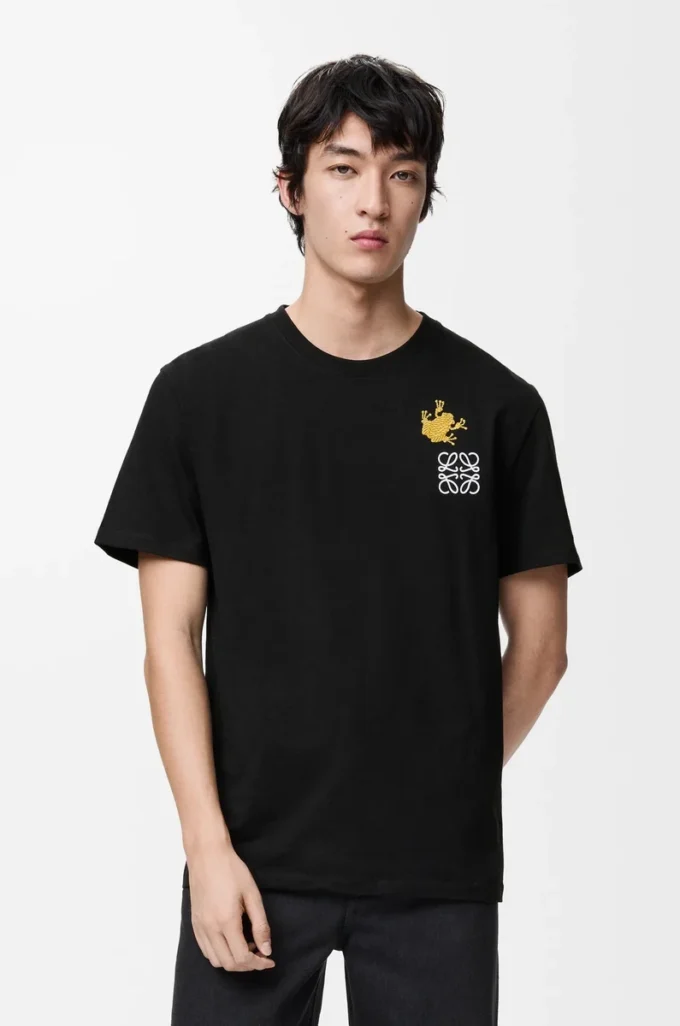 T-shirt ample en coton noir/multicolore