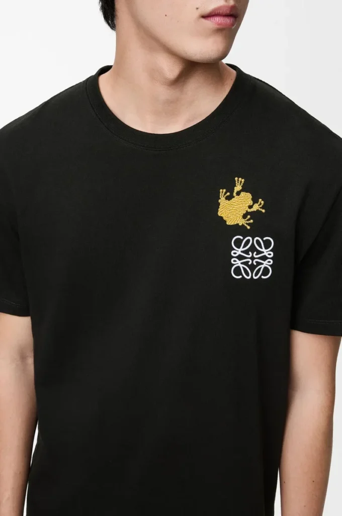 T-shirt ample en coton noir/multicolore