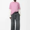 T-shirt ample en coton rose