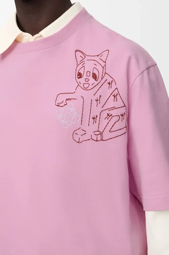 T-shirt ample en coton rose