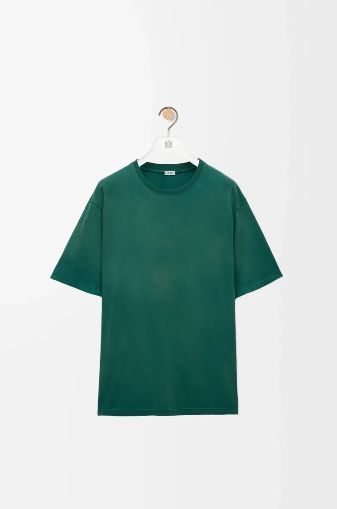 T-shirt ample en coton vert foncé