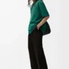 T-shirt ample en coton vert foncé