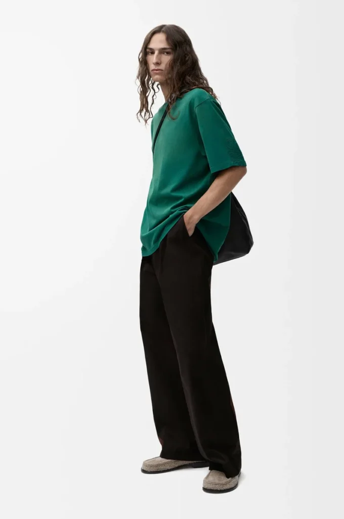 T-shirt ample en coton vert foncé