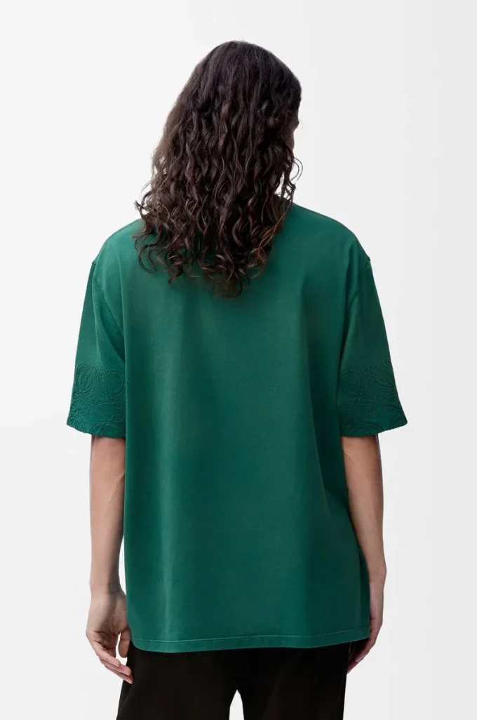 T-shirt ample en coton vert foncé