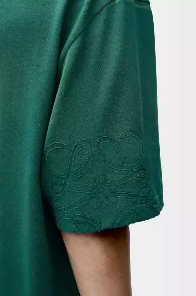 T-shirt ample en coton vert foncé