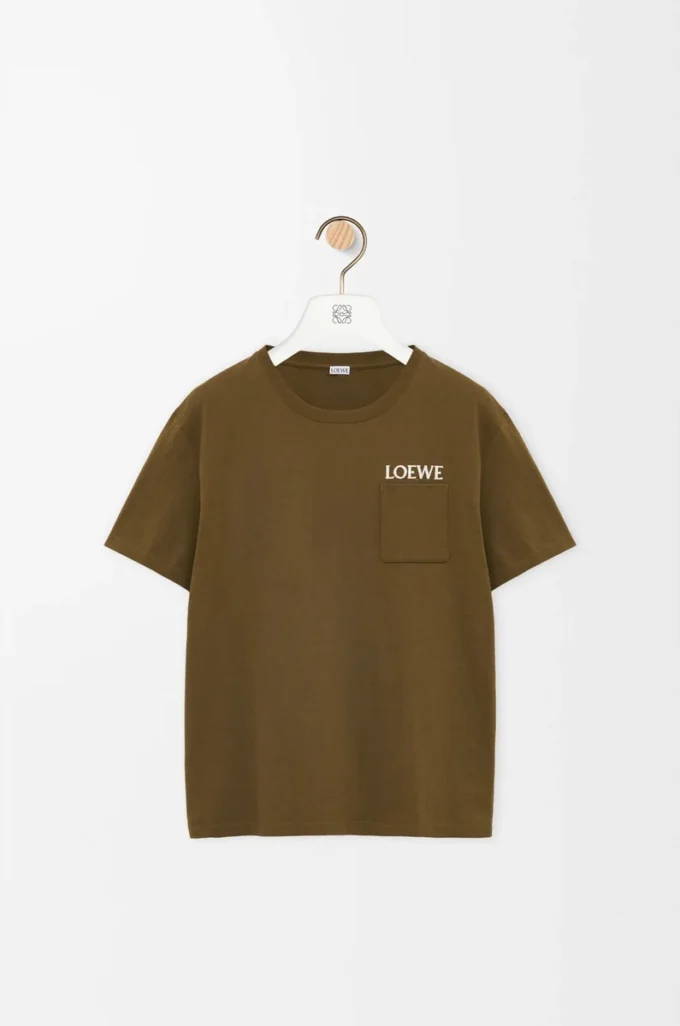 T-shirt ample en coton vert kaki