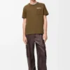 T-shirt ample en coton vert kaki