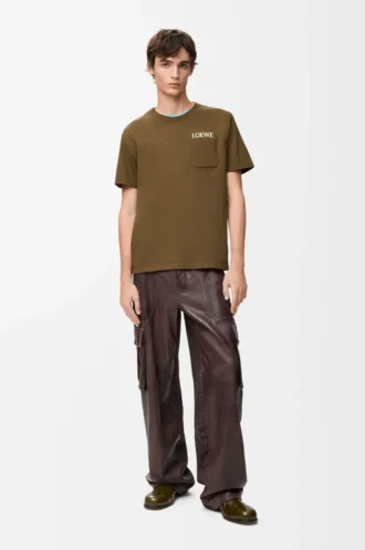 T-shirt ample en coton vert kaki