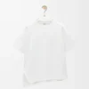 T-shirt asymétrique en coton mélangé blanc