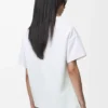 T-shirt asymétrique en coton mélangé blanc