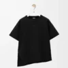 T-shirt asymétrique en coton mélangé Noir T-shirt asymétrique en coton mélangé Noir