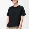 T-shirt asymétrique en coton mélangé Noir T-shirt asymétrique en coton mélangé Noir