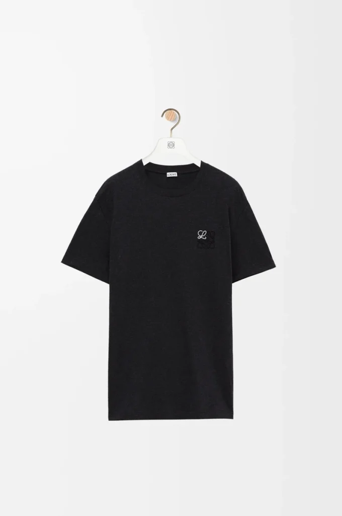 T-shirt coupe classique en coton anthracite T-shirt coupe classique en coton anthracite