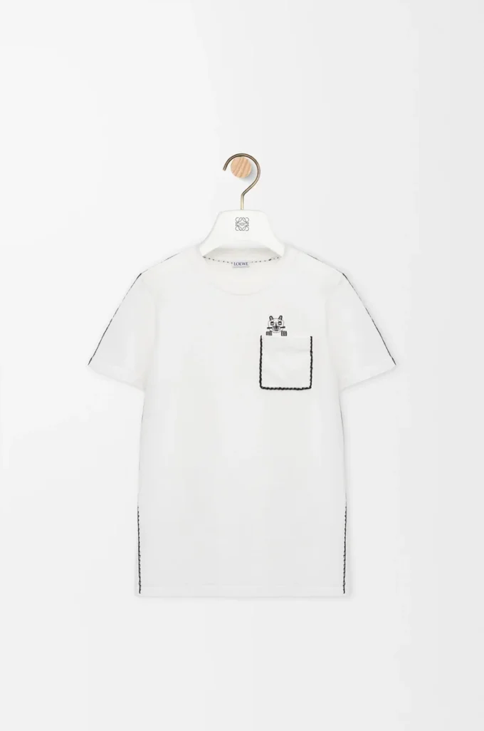 T-shirt coupe classique en coton blanc