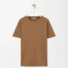 T-shirt coupe classique en coton camel