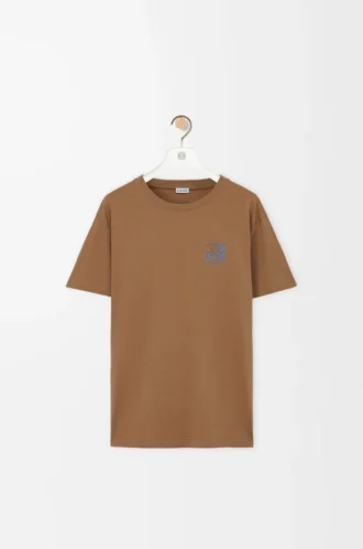T-shirt coupe classique en coton camel